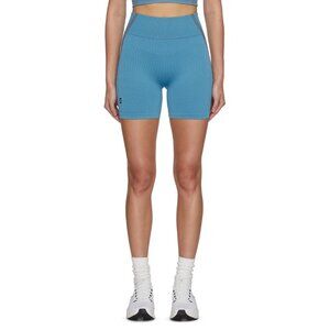 Run On Clouds Womens Studio‎ Knit Shorts Pull On Ribbed Niagara Rock Blue Small